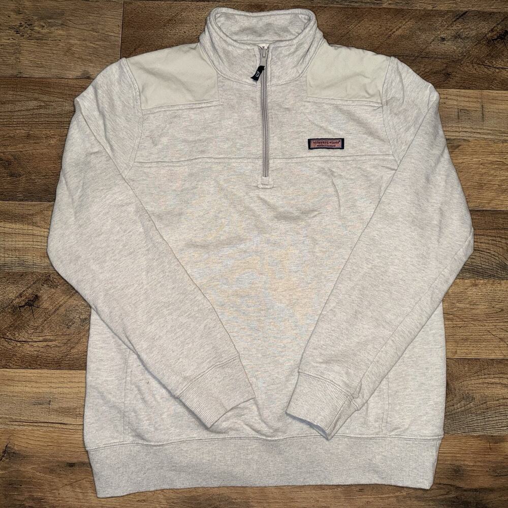 Vineyard Vines Light Heather Gray Quarter-Zip Pullover